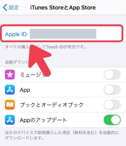 自分のApple IDをタップ
