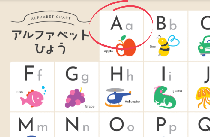 アルファベット表の大文字小文字