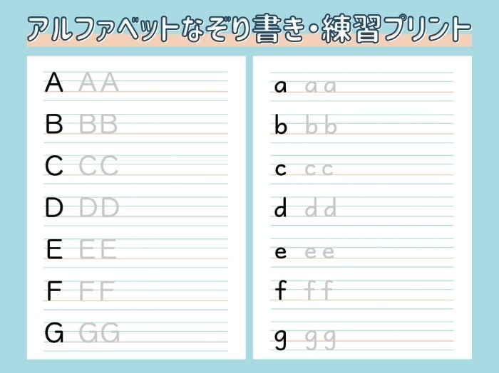 アルファベット練習・なぞり書きプリント